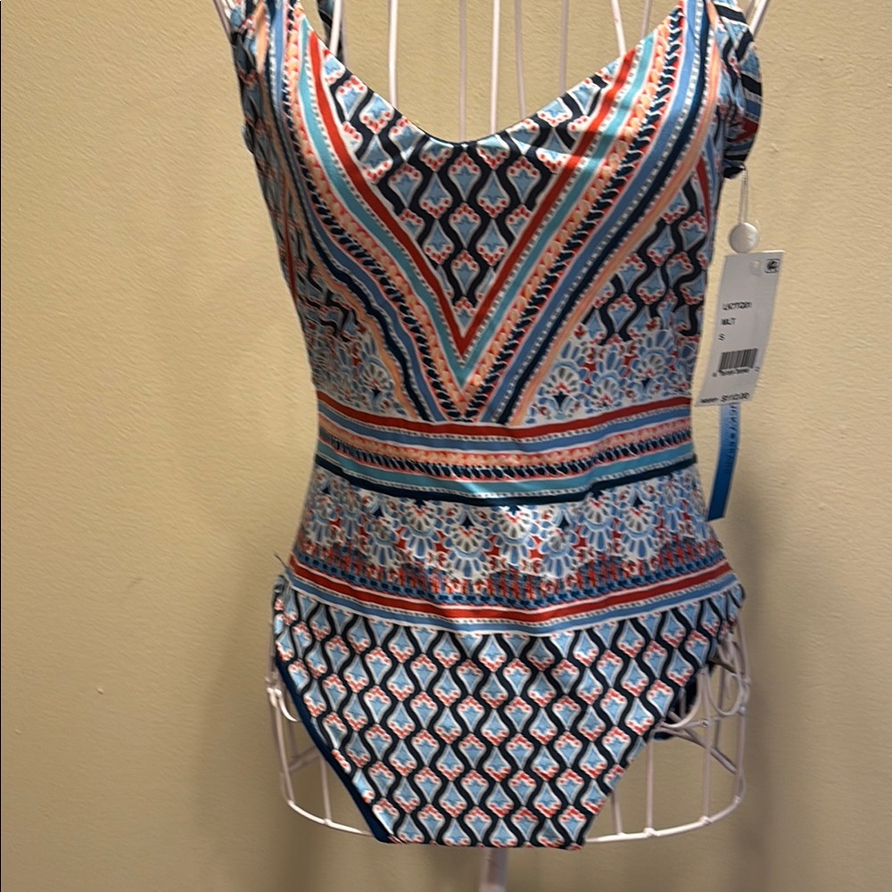 Lucky Brand Multicolor Geometric Swimsuit gorgeous NWT$112